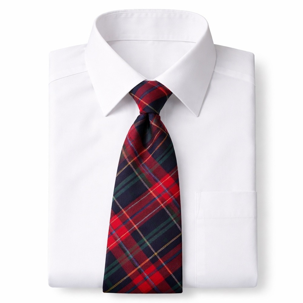 Pendleton Plaid Tartan Wool Necktie Mens Red Blue Made USA Preppy Ivy League VTG